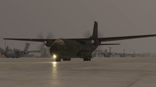 Transall C160  Startup takeoff and landing at ETNW [upl. by Jacquette514]