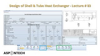 Design of Shell amp Tube Heat Exchanger using Aspen Exchanger Design and Rating  Lecture  83 [upl. by Le]