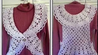 CROCHET GRANNY SQUARE SHRUG VEST Free Crochet Pattern Womens Medium size [upl. by Cottle]