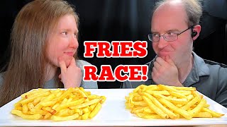 ASMR FRIES RACE MUKBANG EATING SOUNDS [upl. by Lenuahs79]