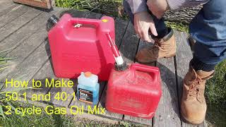 How to Make 2 Cycle Gas Oil Mix 501 and 401 [upl. by Osnofla]