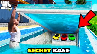 Franklin Found Luxury Secret Base Under His Swimming Pool In GTA 5  SHINCHAN and CHOP [upl. by Loralee217]