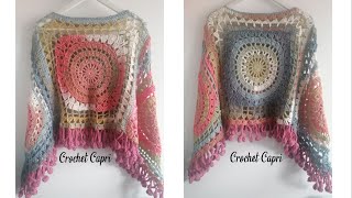 PONCHO BOHO A CROCHET [upl. by Ahsii]