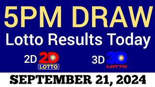 Lotto Result Today 5pm Draw September 21 2024 Swertres Ez2 PCSO Live Result [upl. by Crandale]