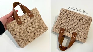 HASIR ENTRELAC MODEL ÖRGÜ ÇANTA YAPIMI  CROCHET BAG [upl. by Osbourne]