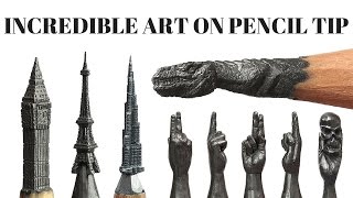 Incredible Art on Pencil Tip  Pencil Carving  Must Watch [upl. by Namya]