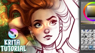 HOW TO PAINT IN KRITA 🎨✨ Digital Art Tutorial 2020 [upl. by Ensign]