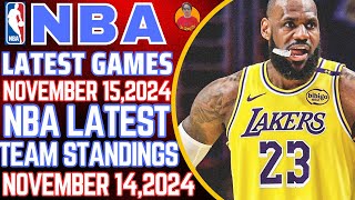 NBA LATEST TEAM STANDINGS NOVEMBER 142024NBA LATEST GAMESLEBRON JAMES 35 POINTS 12 REBS 14 AST [upl. by Liuqa]