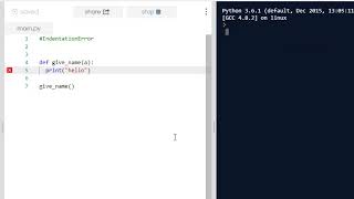 indentation error in Python [upl. by Avle]