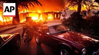 Mountain Fire in Southern California burns homes forces thousands to evacuate [upl. by Ahsemrak724]