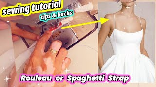 🧵 How to Make Spaghetti Straps × Making Rouleau Straps for a Wedding Dress × Sewing Tutorial [upl. by Acirt117]