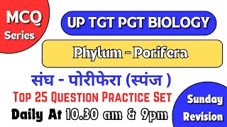 Important questions from phylum porifera in MCQ Porifera practice setUP TGT PGT Biology Quiz Daily [upl. by Dugald874]