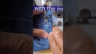 Sewing TipsHEMMING JEANS CORRECTLY shorts [upl. by Keram]