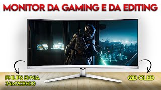 Monitor da Gaming ed Editing Philips Envia 34M2C8600 34 pollici QD OLED [upl. by Zingale276]