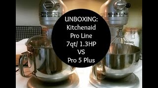 UNBOXING Kitchenaid Pro Line 7 Quart 13HP Stand Mixer in Sugar Pearl Compared to Pro 5 Plus [upl. by Jacey]