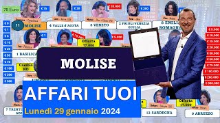 Affari tuoi lunedì 29 gennaio 2024 con il Molise I pacchi aperti in ordine [upl. by Evalyn]