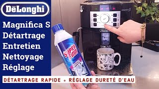 Détartrage Delonghi Magnifica S Rapide Entretien Nettoyage Complet Régler la dureté deau delonghi [upl. by Blalock]