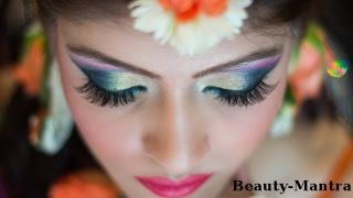 Indian Bridal Makeup with Flower Jewelry [upl. by Eillime]