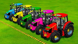 Transporting JOHN Deere Tractors With Isuzu Colored Trucks  Farming Simulator 22 [upl. by Iy634]