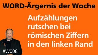 WordÄrgernis Aufzählungen rutschen in den linken Rand • Für 2013 2010 2007 • Markus Hahner® [upl. by Marthe]