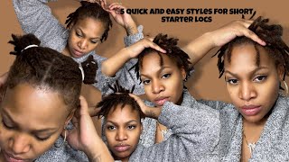 5 quick and easy styles for short starter locs [upl. by Eseryt]