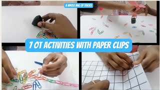 7 OT activities with paper clips fine motor skills bilateral coordination handeye coordination [upl. by Tsyhtema604]