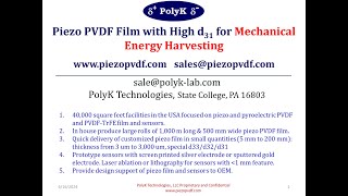 Piezoelectric PVDF Energy Harvesting Mechanical Energy to Electricity [upl. by Eltsyek]