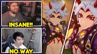 Streamers React To NEW Arataki Itto Trailer  Demo Trailer   Genshin Impact Reactions 5 [upl. by Soulier833]