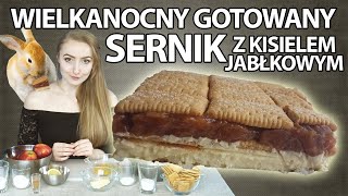 Wielkanocny gotowany SERNIK z kisielem jabłkowym  BEZ PIECZENIA BEZ CUKRU MNIEJ TŁUSZCZU [upl. by Einamrej957]