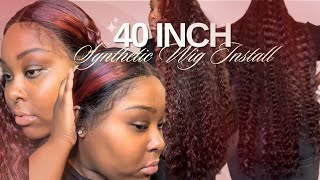 INSTALLING A 40” SYNTHETIC WIG  MAKEUP SY [upl. by Glavin]