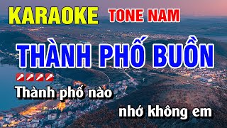 Karaoke Thành Phố Buồn Tone Nam Nhạc Sống Hay Nhất  Hoàng Luân [upl. by Ellesor798]