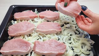 Das Fleisch auf die Zwiebel legen um zu bekommen leckeres Abendessen in 10 Minuten 540 [upl. by Aja]