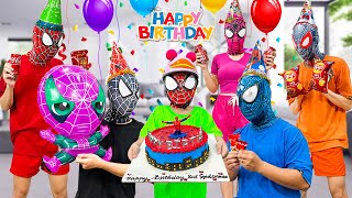 PRO 5 SPIDERMAN Team  Help Everyone On Kid Spider Birthday  Action in Real Life  by Bunny Life [upl. by Erlewine706]