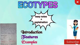 Ecades and Ecotypes Part2  Easy Notes on Ecades and Ecotypes mscbotany [upl. by Lindley]