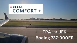 Trip Report  Tampa TPA to New York JFK  Delta Airlines Comfort  Boeing 737900ER [upl. by Nollie]