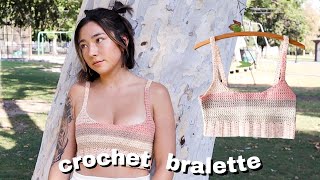 crochet bralette tutorial  easy crochet crop top for beginners [upl. by Wrench742]