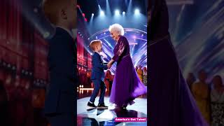 Grandmother and grandson on stage on Americas Got Talent [upl. by Nohshan521]