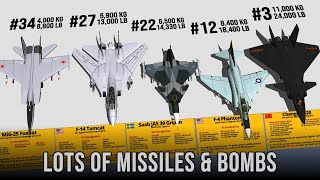 Fighter Aircraft with Most Missiles Weapon Payload Comparison 3D [upl. by Wanids]