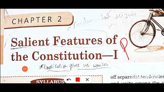 class 9 civics chapter 2 Salient features of the constitution [upl. by Faun]