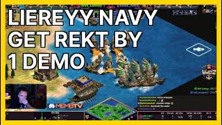 Liereyy navy get rekt by 1 demo MembTV  Age of Empires II Highlights [upl. by Ahtiek]