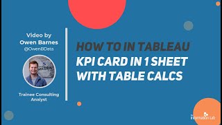 How to in Tableau in 5 mins Make a KPI Card using Table Calculations [upl. by Eahsan]