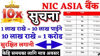 NIC ASIA ले गज्जवको बचत योजना ल्यायो  10 हजारलाई 1 लाख बनाउने  Fixed deposite  NIC ASIA 2079 [upl. by Eldwon]