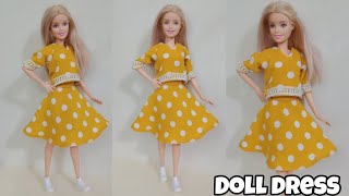 Doll dress 👗  How to make doll dress 🌺 [upl. by Noivert304]