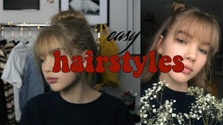 easy hairstyles extra cute with bangs [upl. by Ahsiya]