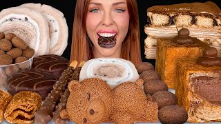 ASMR MUKBANG Tiramisu Dessert Churro Chips Chocolate Espresso Mousse Cake Croissant Eating 먹방 [upl. by Korwin]