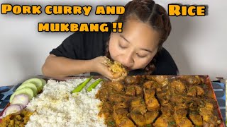 PORK CURRY AND RICE MUKBANG 🤤♥️ MUSKAN KO MUKBANG EPISODE 1 [upl. by Stephine]