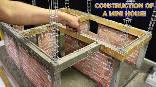 ¿Cómo construir una casa paso a paso desde la cimentación MINIATURE HOUSE WITH REAL MATERIALS [upl. by Traver486]