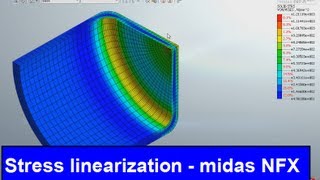 Midas NFX 2013  Stress linearization tutorial [upl. by Siouxie]