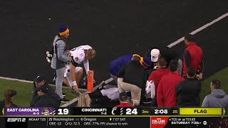 East Carolina RB gets CRACKED and Cincinnati DB is ejected for targeting [upl. by Nosreffej637]