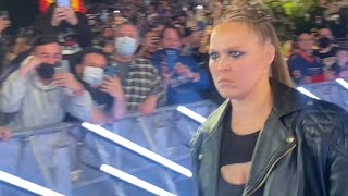 Seeing RONDA ROUSEY front row at the WWE Royal Rumble 2022 [upl. by Eesyak]